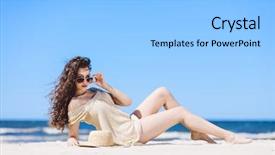  Presentation with being a single woman - Presentation design consisting of hot girls - young pretty woman laying background and a  colored foreground