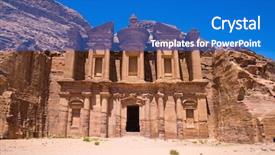  Presentation with petra - Slide deck enhanced with ancient temple in petra jordan background and a teal colored foreground