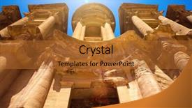  Presentation with petra - Presentation design consisting of ancient temple in petra jordan background and a red colored foreground