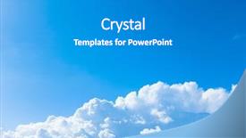  Presentation with skies - Amazing presentation theme having blue sunny skies with clouds backdrop and a gray colored foreground