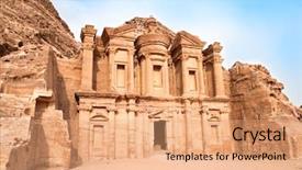  Presentation with petra - Presentation having cutting the hill jordan background and a coral colored foreground