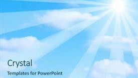  Presentation with skies - Slide deck featuring hot summer rays - sun shining bright background and a light blue colored foreground