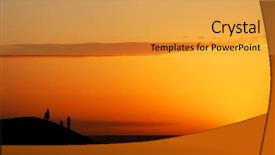  Presentation with sahara - Slides with sunrise watching in sahara desert background and a gold colored foreground