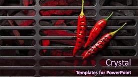  Presentation with chili - Presentation design enhanced with hot-grilled-chili-pepper background and a wine colored foreground