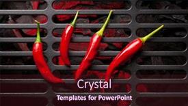 Presentation with grill - Amazing slides having hot-grilled-chili-pepper backdrop and a wine colored foreground