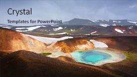  Presentation with geothermal energy - Audience pleasing presentation consisting of hot lake in the geothermal backdrop and a light blue colored foreground