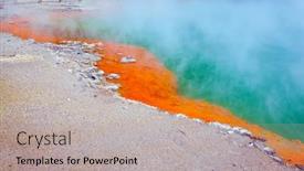  Presentation with new zealand - Presentation consisting of hot-lake-with-gas-bubbles background and a mint green colored foreground