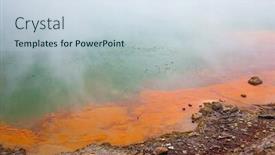  Presentation with new zealand - Presentation theme with hot-lake-with-gas-bubbles background and a sky blue colored foreground