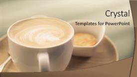  Presentation with vintage art - Cool new presentation theme with hot latte art coffee on table filtered image processed vintage effect backdrop and a lemonade colored foreground