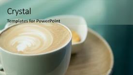  Presentation with vintage art - Amazing slide set having hot latte art coffee on table filtered image processed vintage effect backdrop and a mint green colored foreground