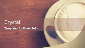  Presentation with vintage art - Beautiful presentation featuring hot latte art coffee on table filtered image processed vintage effect backdrop and a violet colored foreground