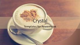  Presentation with vintage art - Presentation theme having hot latte art coffee on table filtered image processed vintage effect background and a lemonade colored foreground