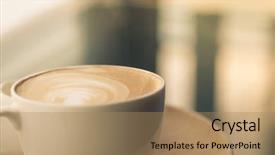  Presentation with vintage art - Cool new PPT theme with hot latte art coffee backdrop and a coral colored foreground
