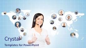  Presentation with networking world globalization global business - Presentation theme consisting of hot line office customer support background and a  colored foreground