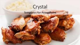  Presentation with hot sauce - Presentation design enhanced with meat dishes - fried chicken wing background and a lemonade colored foreground