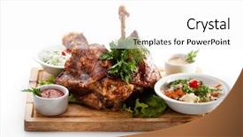  Presentation with pork rib - PPT layouts consisting of hot meat dishes - prime rib background and a  colored foreground
