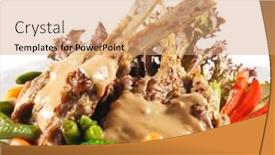  Presentation with pork rib - Presentation theme having hot-meat-dishes-prime-rib background and a coral colored foreground