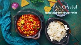  Presentation with mexican chili - Slide deck having hot-mexican-chili-con-carne background and a ocean colored foreground