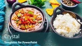  Presentation with mexican chili - Slide set consisting of hot-mexican-chili-con-carne background and a ocean colored foreground