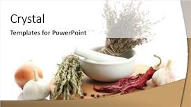  Presentation with set of dried herbs - Amazing slides having hot mix plant - dried herbs in mortar backdrop and a white colored foreground