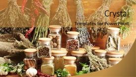  Presentation with set of dried herbs - Amazing presentation design having hot mix plant - dried herbs spices backdrop and a gold colored foreground
