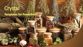  Presentation with pepper - Amazing slide deck having hot mix plant - dried herbs spices backdrop and a tawny brown colored foreground