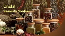  Presentation with pepper - Slides having hot mix plant - dried herbs spices background and a  colored foreground