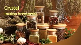  Presentation with pepper - Theme consisting of hot mix plant - dried herbs spices background and a  colored foreground