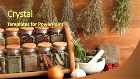  Presentation with dried herbs and dried flowers - Amazing slides having hot mix plant - dried herbs spices backdrop and a tawny brown colored foreground