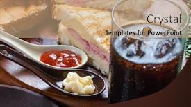  Presentation with soda - Slide deck having hot-mixed-sandwich-with-cola background and a coral colored foreground