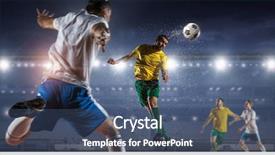  Presentation with soccer - Cool new PPT theme with hot moments of soccer match backdrop and a ocean colored foreground
