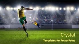  Presentation with modern medicine cardiology concept mixed - Colorful presentation enhanced with hot moments of soccer match backdrop and a tawny brown colored foreground