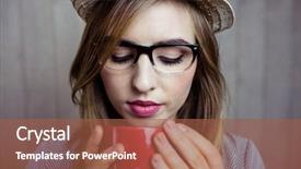  Presentation with sustainable coffee competition - Audience pleasing slide set consisting of hot mug - pretty blonde woman having coffee backdrop and a red colored foreground