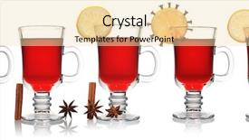  Presentation with mulled wine - Slide deck having hot mulled wine collection isolated background and a lemonade colored foreground