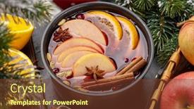  Presentation with mulled wine - Slide set enhanced with hot-mulled-wine-with-fruits background and a tawny brown colored foreground
