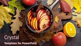  Presentation with mulled wine - PPT layouts with hot-mulled-wine-with-fruits background and a wine colored foreground