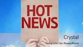  Presentation with annual day invitation card - Slide deck featuring hot news card with beautiful background and a soft green colored foreground