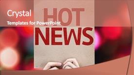  Presentation with news - Colorful PPT theme enhanced with hot news card with colorful backdrop and a coral colored foreground