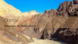  Presentation with landscape desert - PPT theme featuring hot-november-day-multicolored-landscape background and a coral colored foreground