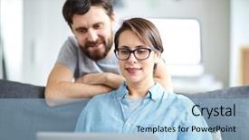  Presentation with catholic couple silhouette of young - Cool new presentation design with hot offers in the net backdrop and a light blue colored foreground