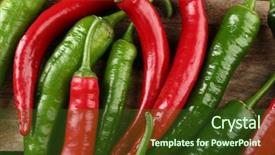  Presentation with pepper - Amazing presentation theme having hot peppers close up backdrop and a tawny brown colored foreground