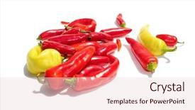  Presentation with chemicals - Presentation featuring hot peppers of different type background and a lemonade colored foreground