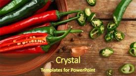  Presentation with pepper - Cool new slides with hot peppers with spices backdrop and a tawny brown colored foreground