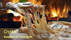  Presentation with cheese - Beautiful theme featuring melting cheese with wood backdrop and a tawny brown colored foreground