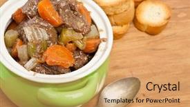  Presentation with celery - Cool new slides with hot pot - beef stew with celery backdrop and a coral colored foreground