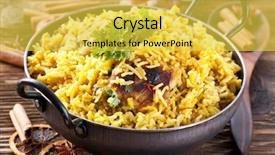  Presentation with chicken - Amazing presentation theme having hot pot - chicken biryani in small wok backdrop and a yellow colored foreground