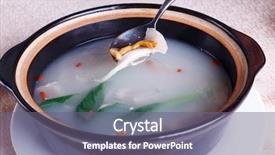  Presentation with chinese food - Slide set having hot pot - chinese traditional food background and a violet colored foreground