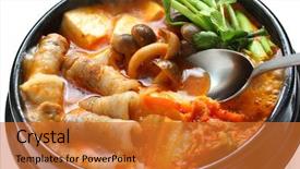  Presentation with kimchi - Amazing slide set having hot pot - kimchi stew kimchi chigae korean backdrop and a gold colored foreground