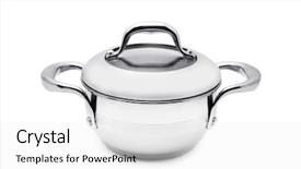  Presentation with isolated paw prints over white - Audience pleasing presentation design consisting of hot pot - saucepan isolated over white background backdrop and a  colored foreground