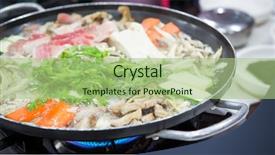  Presentation with korea - Audience pleasing theme consisting of hot pot - sukiyaki korea food backdrop and a  colored foreground